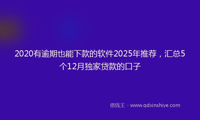 2020有逾期也能下款的软件2025年推荐，汇总5个12月独家贷款的口子