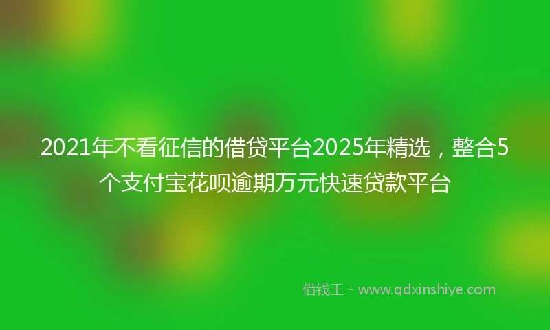 2021年不看征信的借贷平台2025年精选，整合5个支付宝花呗逾期万元快速贷款平台