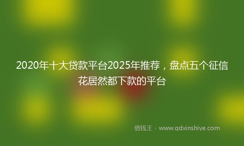 2020年十大贷款平台2025年推荐，盘点五个征信花居然都下款的平台
