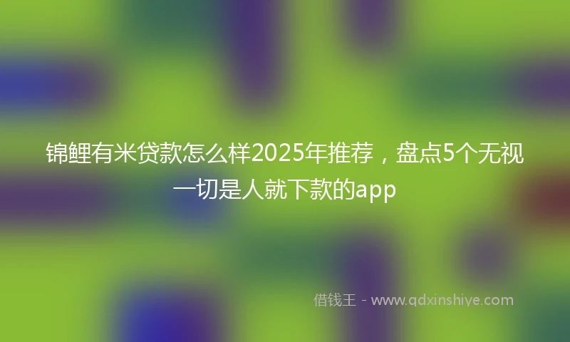 锦鲤有米贷款怎么样2025年推荐，盘点5个无视一切是人就下款的app