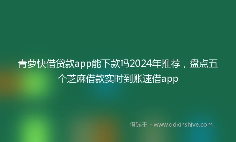 青萝快借贷款app能下款吗2024年推荐，盘点五个芝麻借款实时到账速借app
