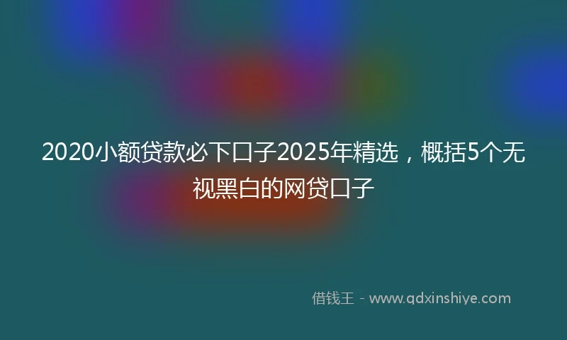 2020小额贷款必下口子2025年精选，概括5个无视黑白的网贷口子