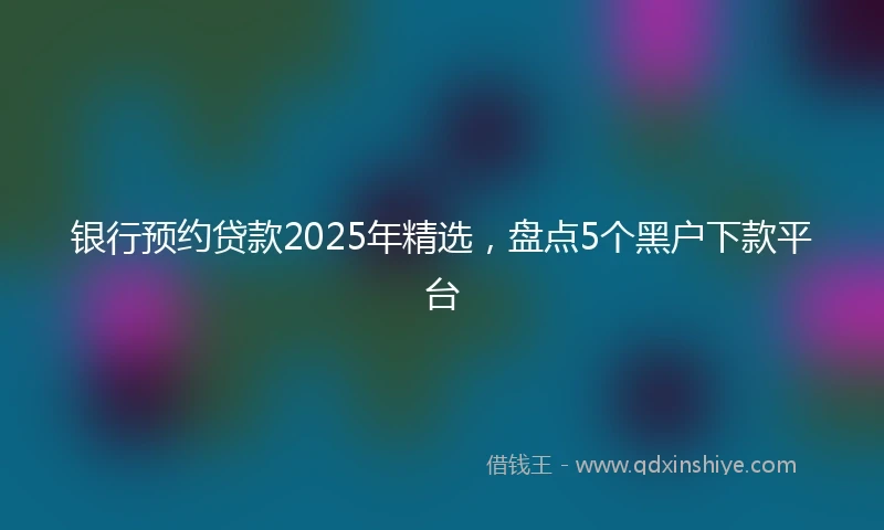 银行预约贷款2025年精选，盘点5个黑户下款平台