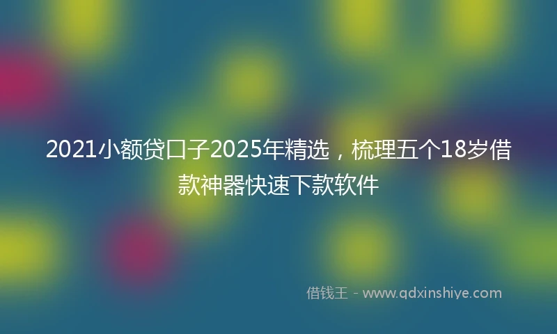 2021小额贷口子2025年精选，梳理五个18岁借款神器快速下款软件