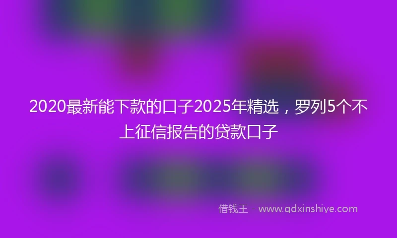 2020最新能下款的口子2025年精选，罗列5个不上征信报告的贷款口子