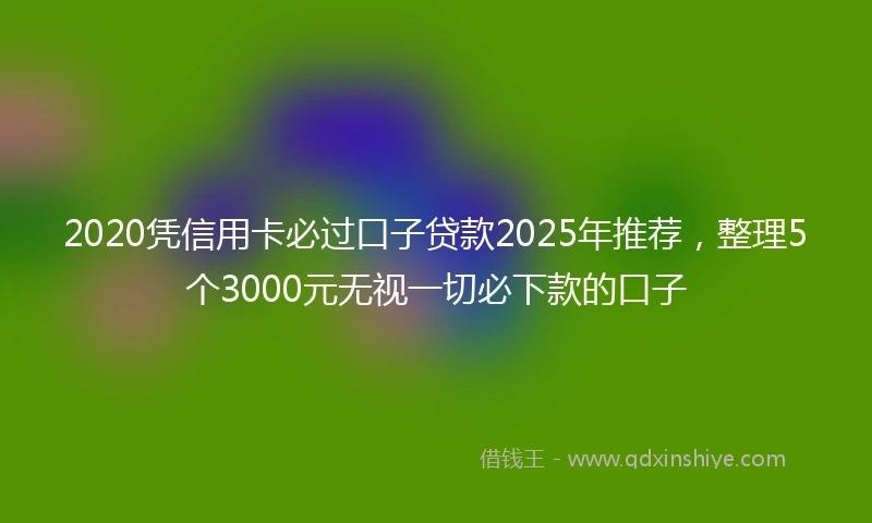 2020凭信用卡必过口子贷款2025年推荐，整理5个3000元无视一切必下款的口子