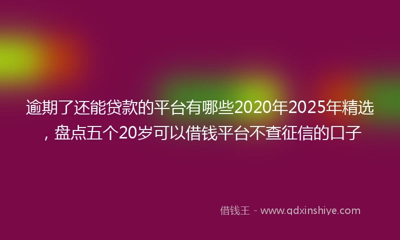 逾期了还能贷款的平台有哪些2020年2025年精选，盘点五个20岁可以借钱平台不查征信的口子