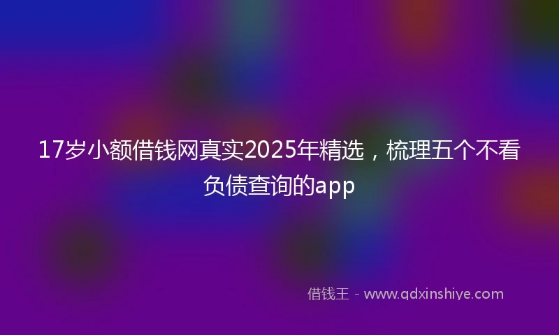 17岁小额借钱网真实2025年精选，梳理五个不看负债查询的app