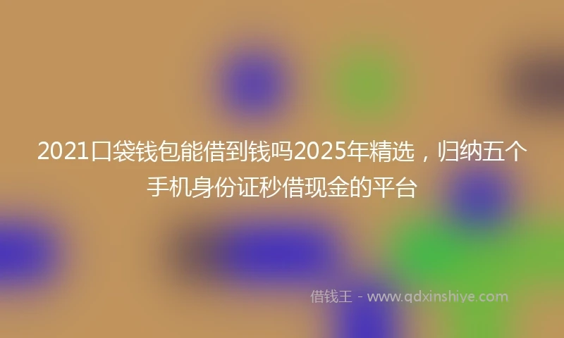 2021口袋钱包能借到钱吗2025年精选，归纳五个手机身份证秒借现金的平台