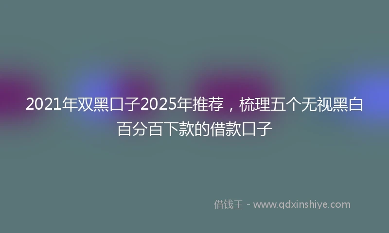 2021年双黑口子2025年推荐，梳理五个无视黑白百分百下款的借款口子