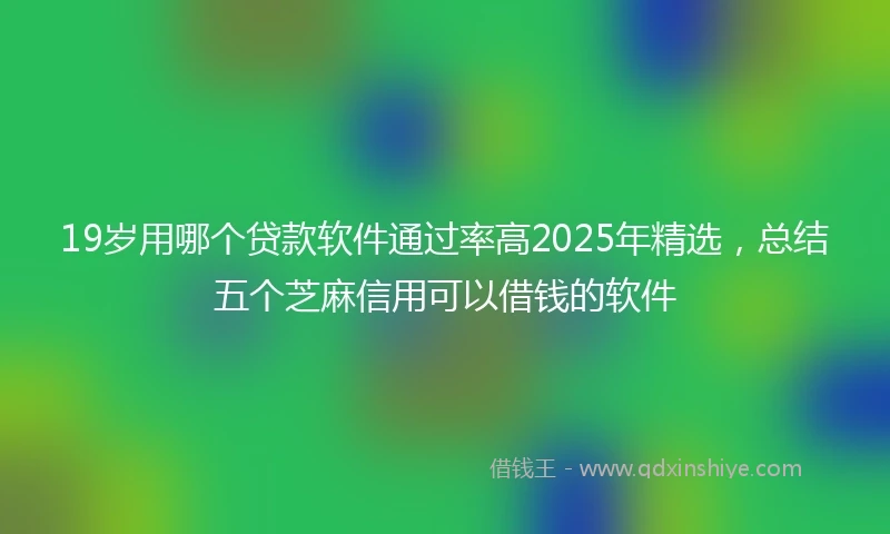 19岁用哪个贷款软件通过率高2025年精选，总结五个芝麻信用可以借钱的软件