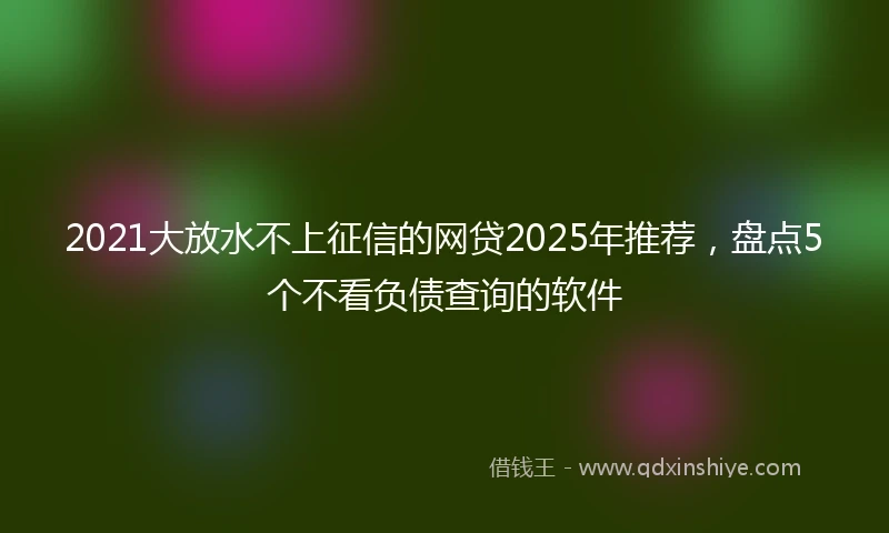 2021大放水不上征信的网贷2025年推荐，盘点5个不看负债查询的软件