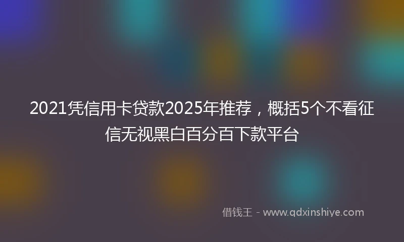 2021凭信用卡贷款2025年推荐，概括5个不看征信无视黑白百分百下款平台