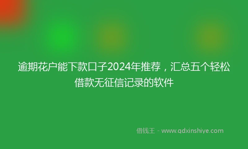 逾期花户能下款口子2024年推荐，汇总五个轻松借款无征信记录的软件