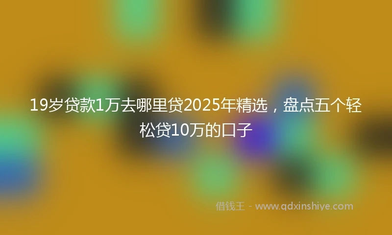 19岁贷款1万去哪里贷2025年精选，盘点五个轻松贷10万的口子
