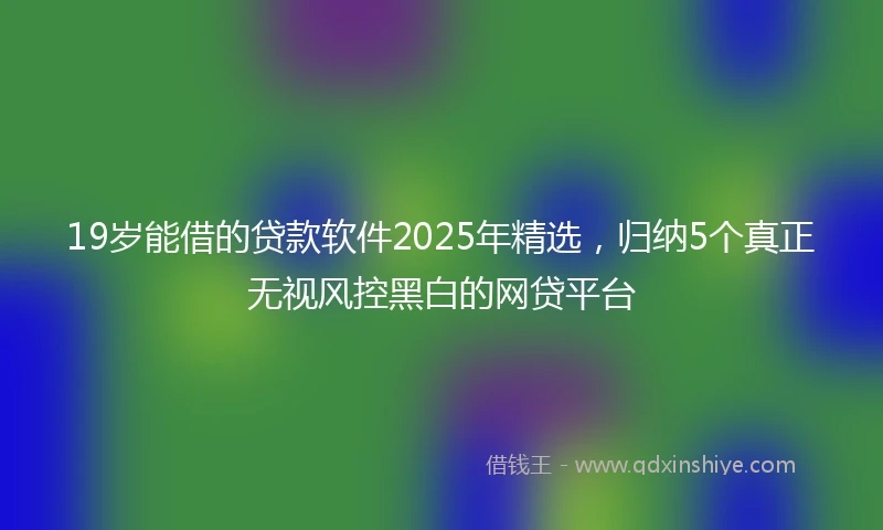 19岁能借的贷款软件2025年精选，归纳5个真正无视风控黑白的网贷平台