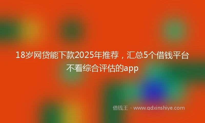 18岁网贷能下款2025年推荐，汇总5个借钱平台不看综合评估的app