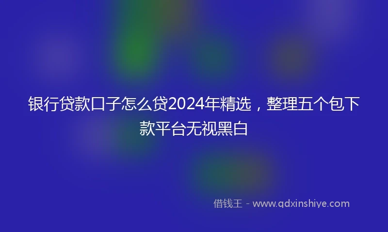 银行贷款口子怎么贷2024年精选，整理五个包下款平台无视黑白