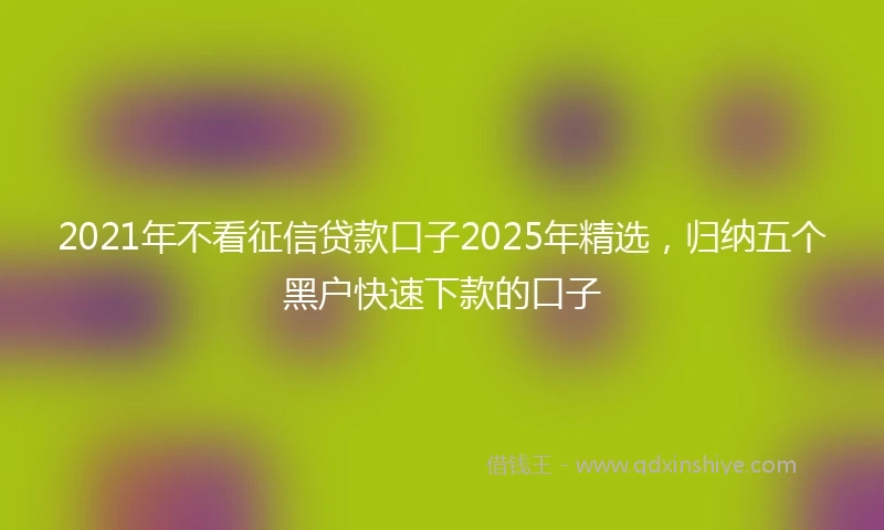 2021年不看征信贷款口子2025年精选，归纳五个黑户快速下款的口子