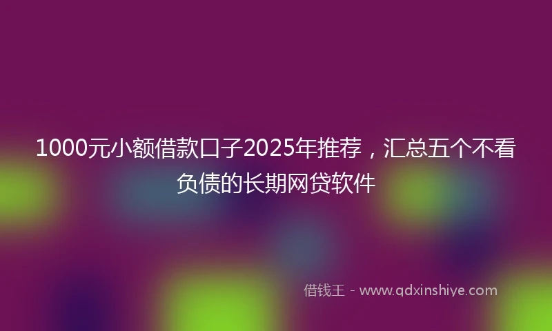 1000元小额借款口子2025年推荐，汇总五个不看负债的长期网贷软件