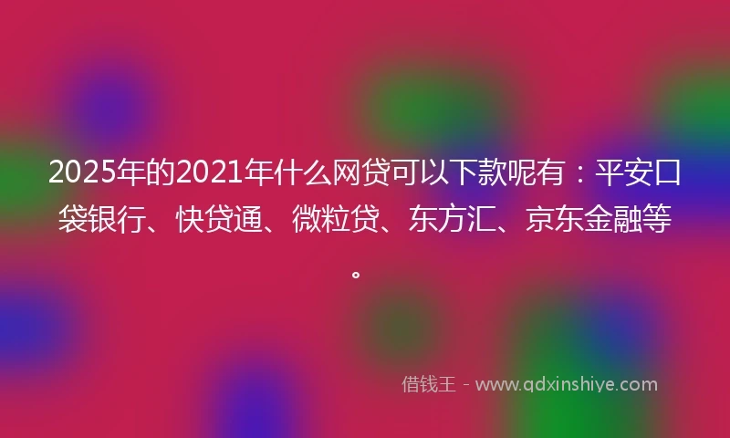 2025年的2021年什么网贷可以下款呢有：平安口袋银行、快贷通、微粒贷、东方汇、京东金融等。