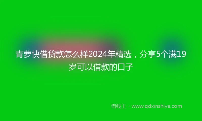 青萝快借贷款怎么样2024年精选，分享5个满19岁可以借款的口子