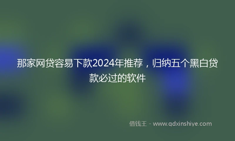 那家网贷容易下款2024年推荐，归纳五个黑白贷款必过的软件