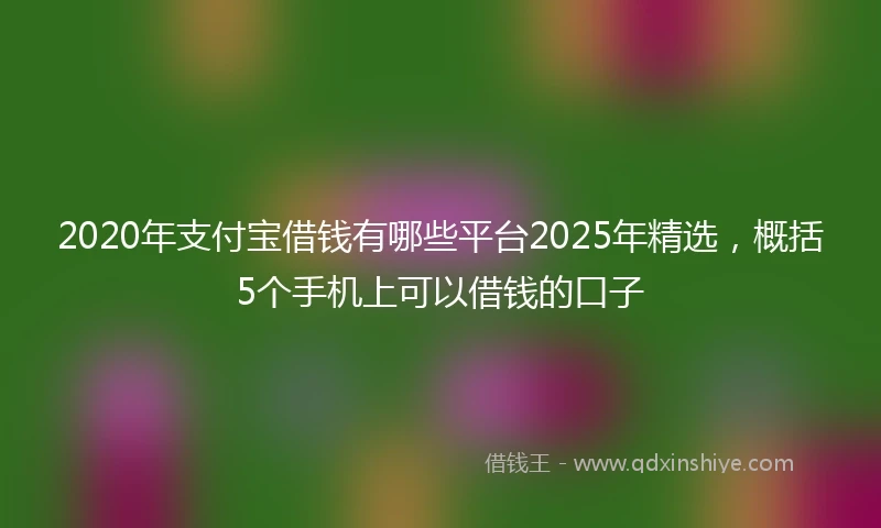 2020年支付宝借钱有哪些平台2025年精选，概括5个手机上可以借钱的口子