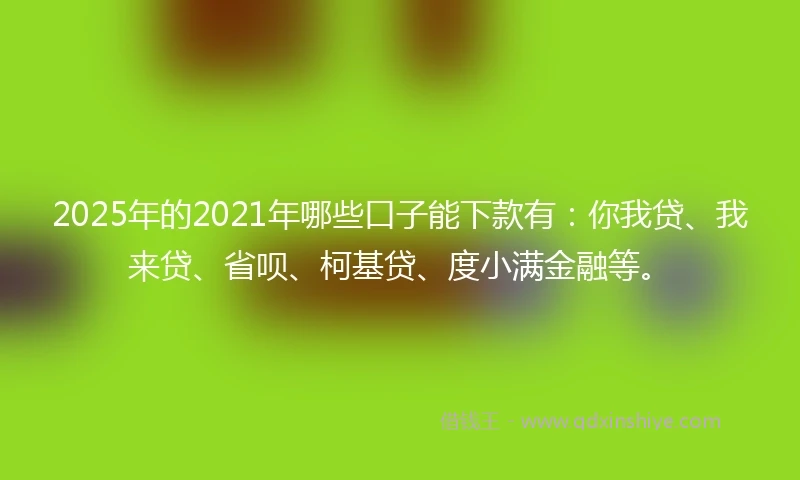 2025年的2021年哪些口子能下款有：你我贷、我来贷、省呗、柯基贷、度小满金融等。