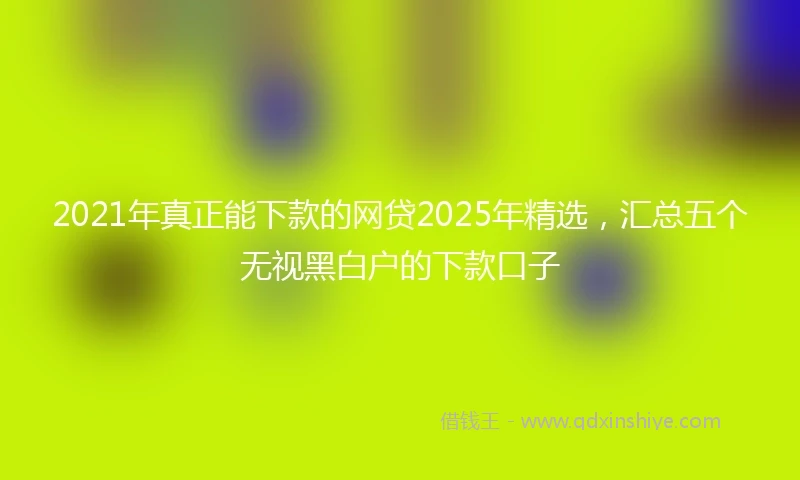 2021年真正能下款的网贷2025年精选，汇总五个无视黑白户的下款口子
