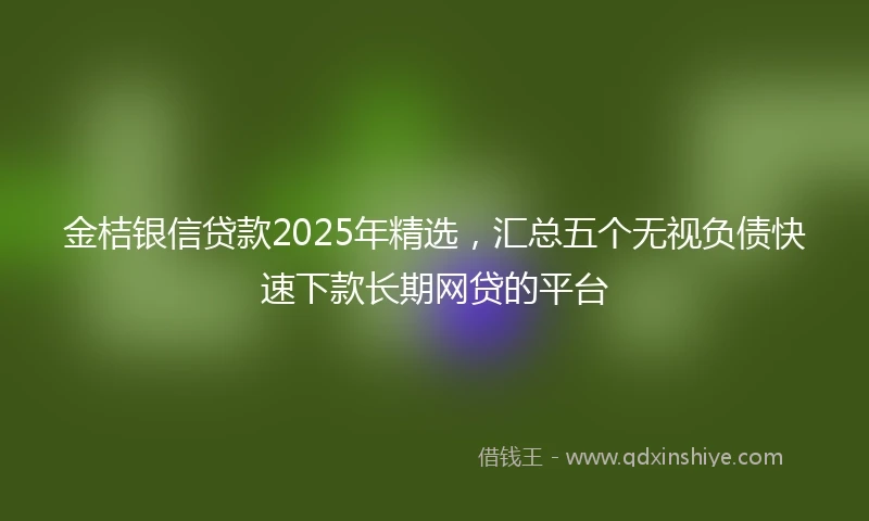 金桔银信贷款2025年精选，汇总五个无视负债快速下款长期网贷的平台