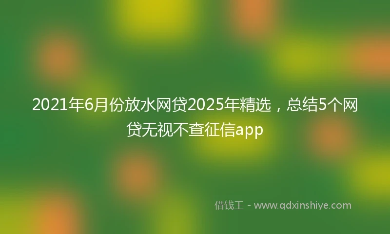 2021年6月份放水网贷2025年精选，总结5个网贷无视不查征信app