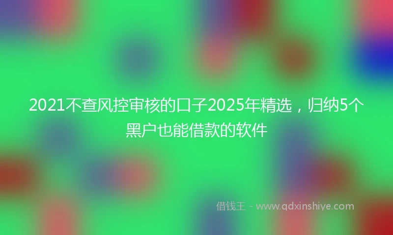 2021不查风控审核的口子2025年精选，归纳5个黑户也能借款的软件