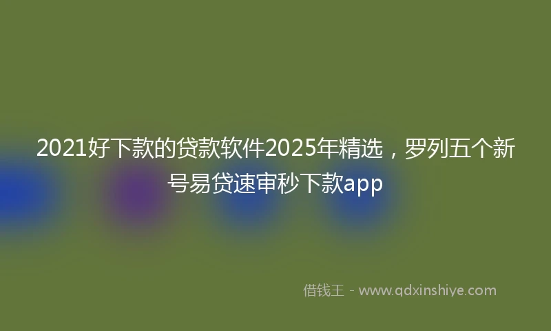 2021好下款的贷款软件2025年精选，罗列五个新号易贷速审秒下款app