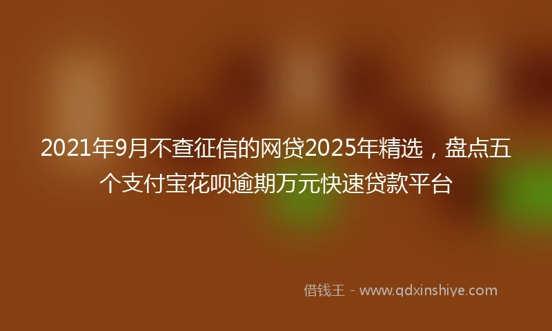 2021年9月不查征信的网贷2025年精选，盘点五个支付宝花呗逾期万元快速贷款平台