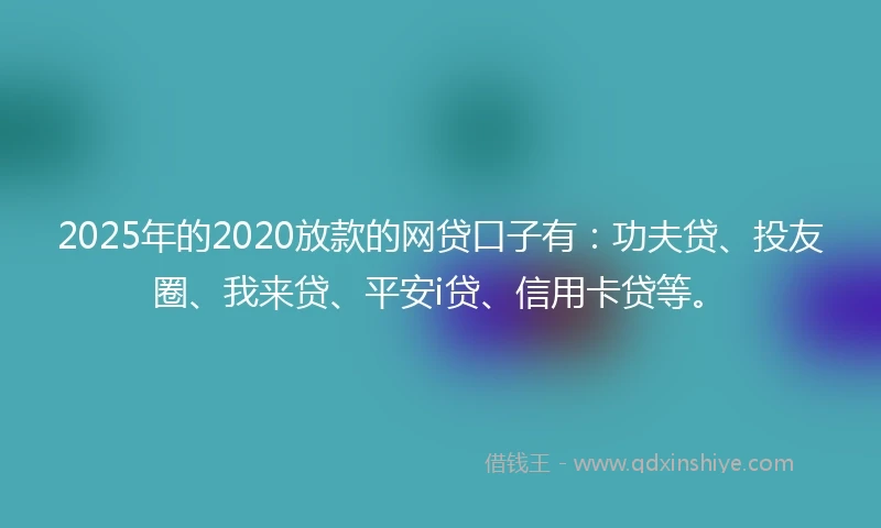 2025年的2020放款的网贷口子有：功夫贷、投友圈、我来贷、平安i贷、信用卡贷等。