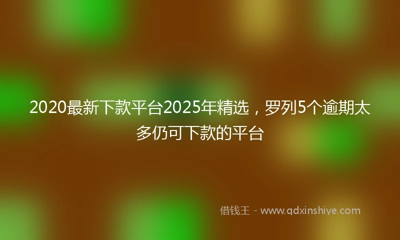 2020最新下款平台2025年精选，罗列5个逾期太多仍可下款的平台