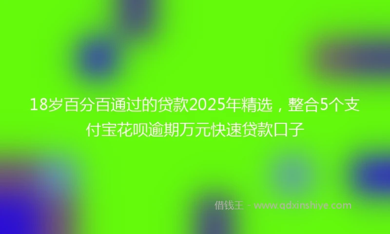 18岁百分百通过的贷款2025年精选，整合5个支付宝花呗逾期万元快速贷款口子