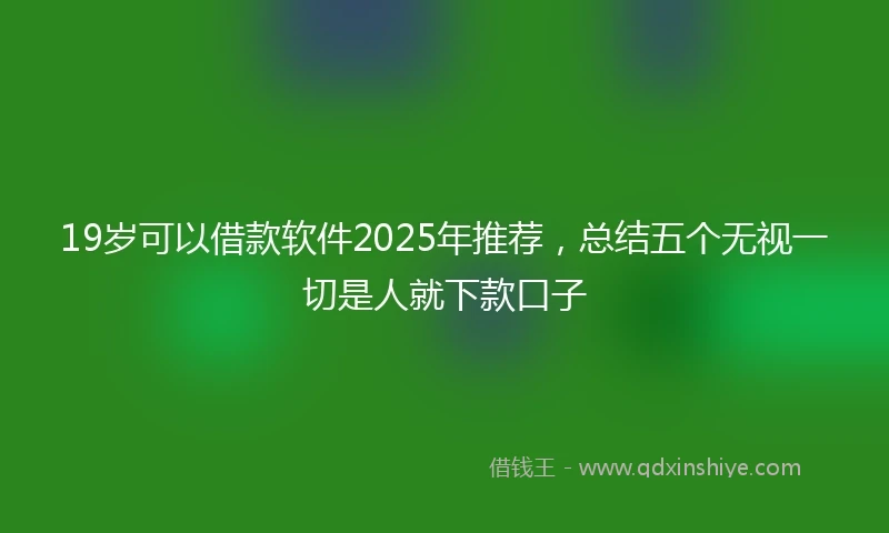 19岁可以借款软件2025年推荐，总结五个无视一切是人就下款口子