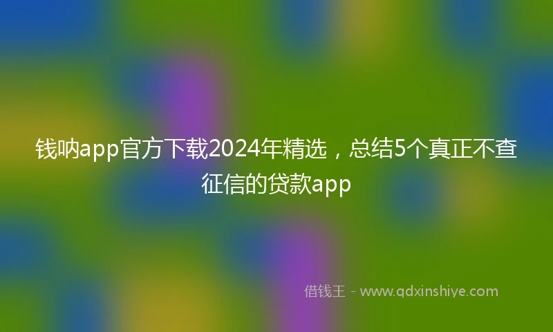 钱呐app官方下载2024年精选，总结5个真正不查征信的贷款app