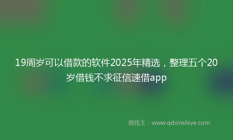 19周岁可以借款的软件2025年精选，整理五个20岁借钱不求征信速借app