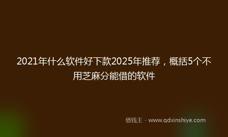 2021年什么软件好下款2025年推荐，概括5个不用芝麻分能借的软件