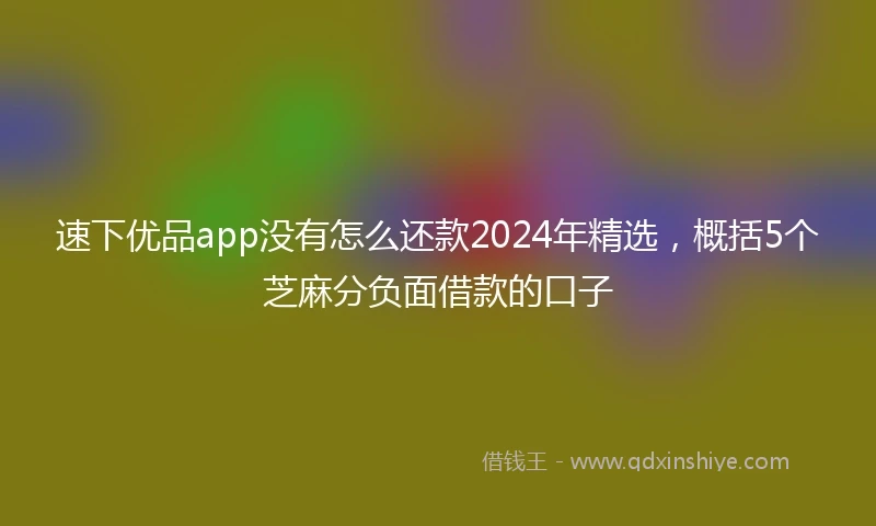 速下优品app没有怎么还款2024年精选，概括5个芝麻分负面借款的口子
