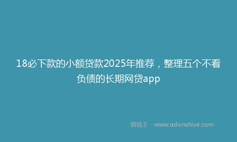 18必下款的小额贷款2025年推荐，整理五个不看负债的长期网贷app