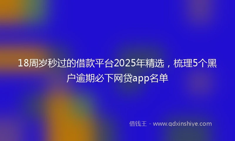 18周岁秒过的借款平台2025年精选，梳理5个黑户逾期必下网贷app名单