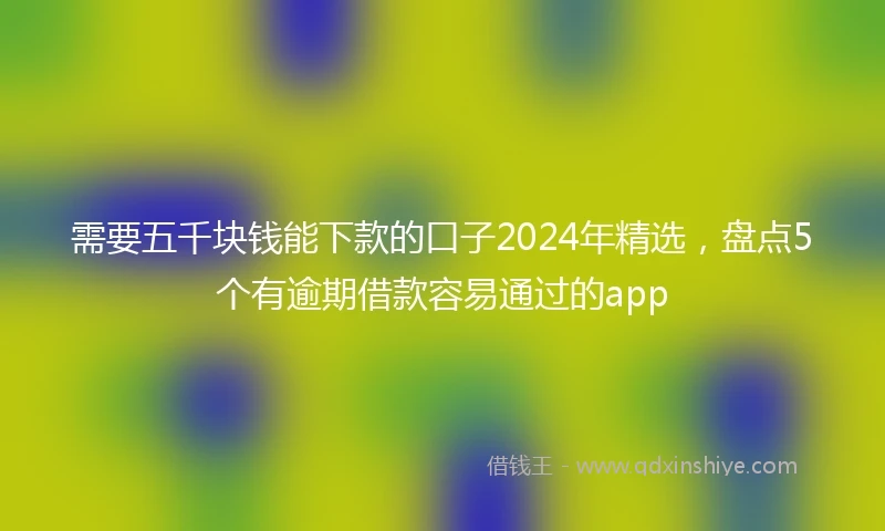 需要五千块钱能下款的口子2024年精选，盘点5个有逾期借款容易通过的app