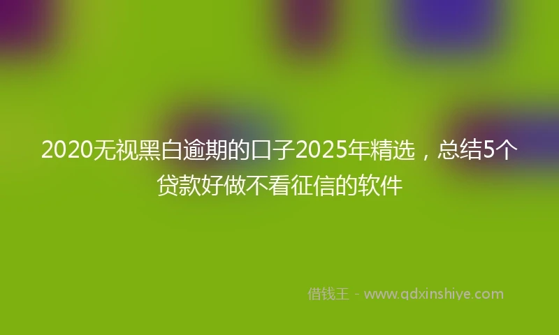 2020无视黑白逾期的口子2025年精选，总结5个贷款好做不看征信的软件