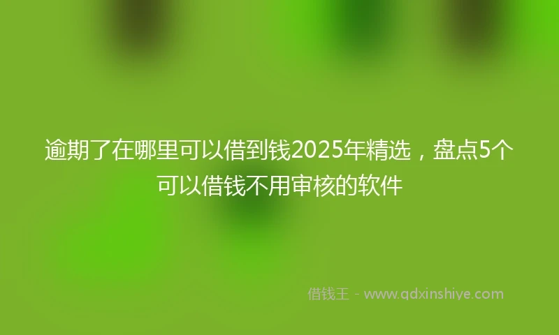 逾期了在哪里可以借到钱2025年精选，盘点5个可以借钱不用审核的软件