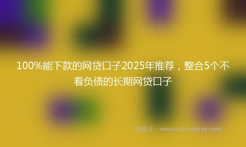 100%能下款的网贷口子2025年推荐，整合5个不看负债的长期网贷口子