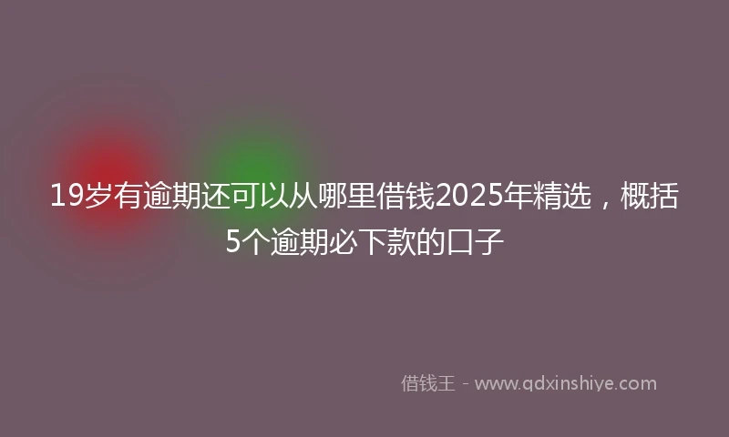 19岁有逾期还可以从哪里借钱2025年精选，概括5个逾期必下款的口子